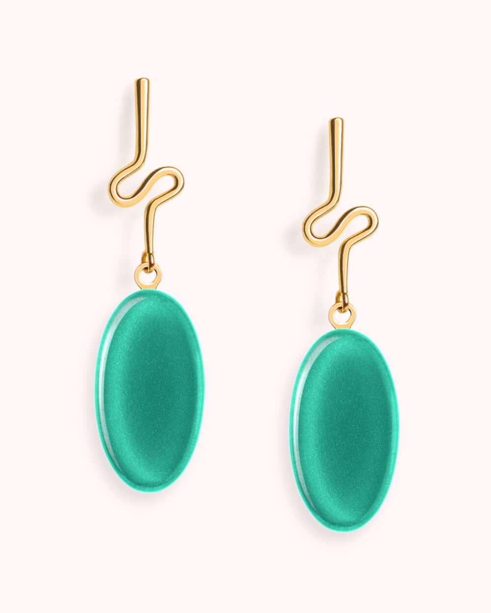 Brinco Costa Verde Água - Banho Ouro 18K