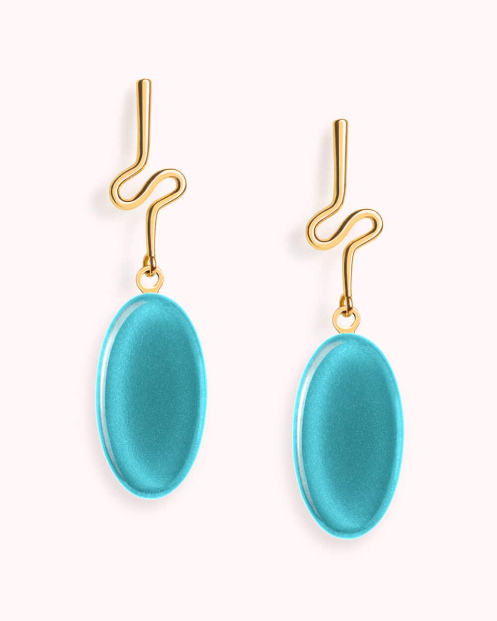 Brinco Costa Azul Turquesa - Banho Ouro 18K