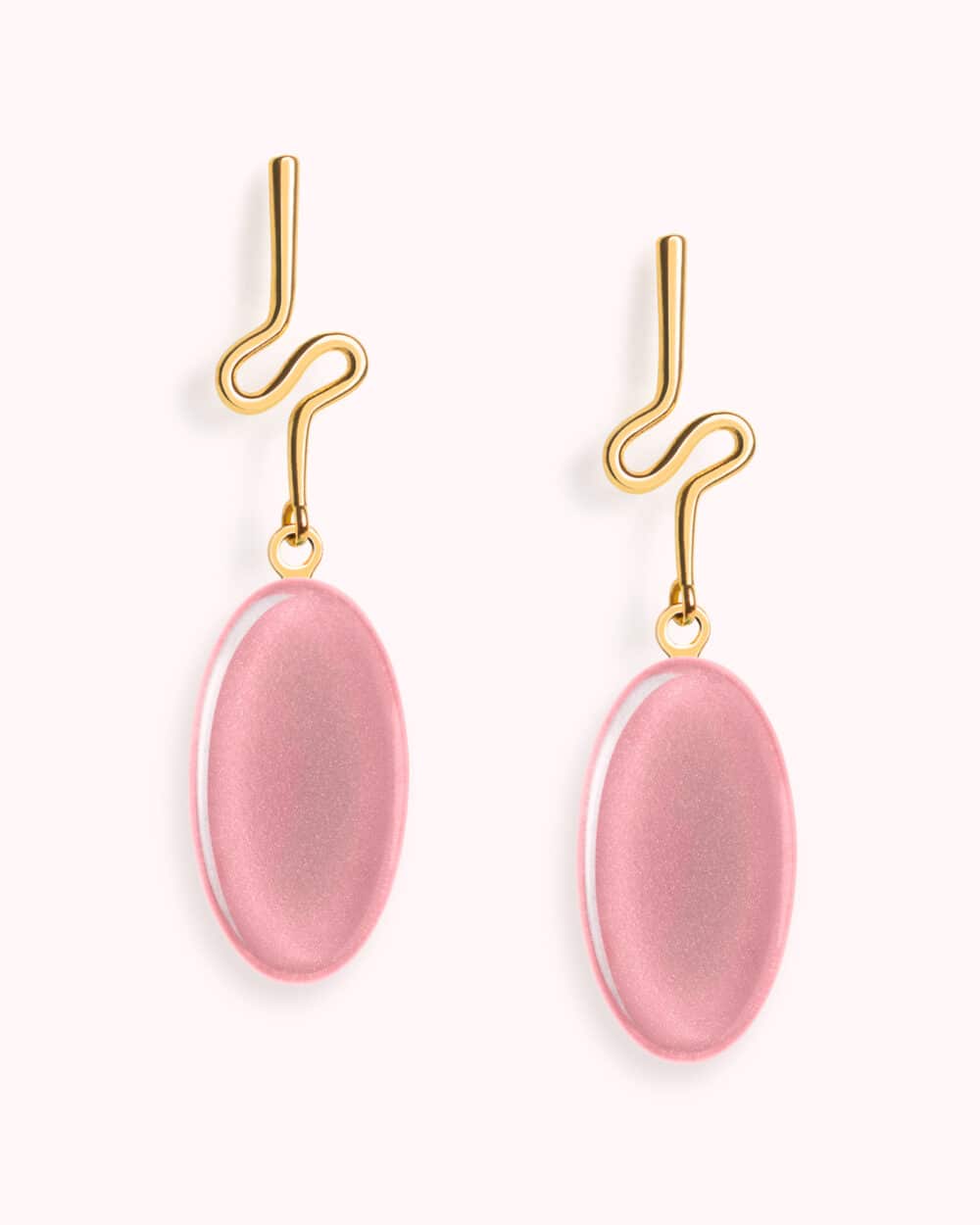 Brinco Costa Rosa – Banho Ouro 18K