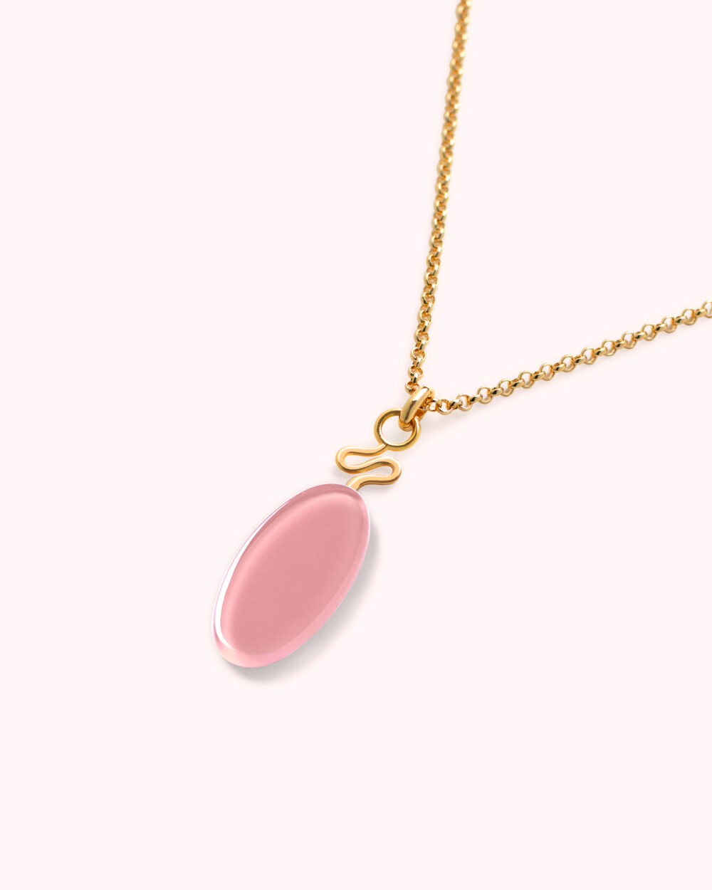 Colar Mini Costa Rosa – Banho Ouro 18K