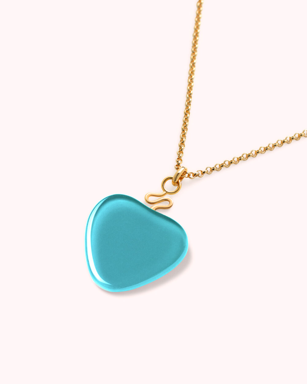 Colar Orla Azul Turquesa – Banho Ouro 18K
