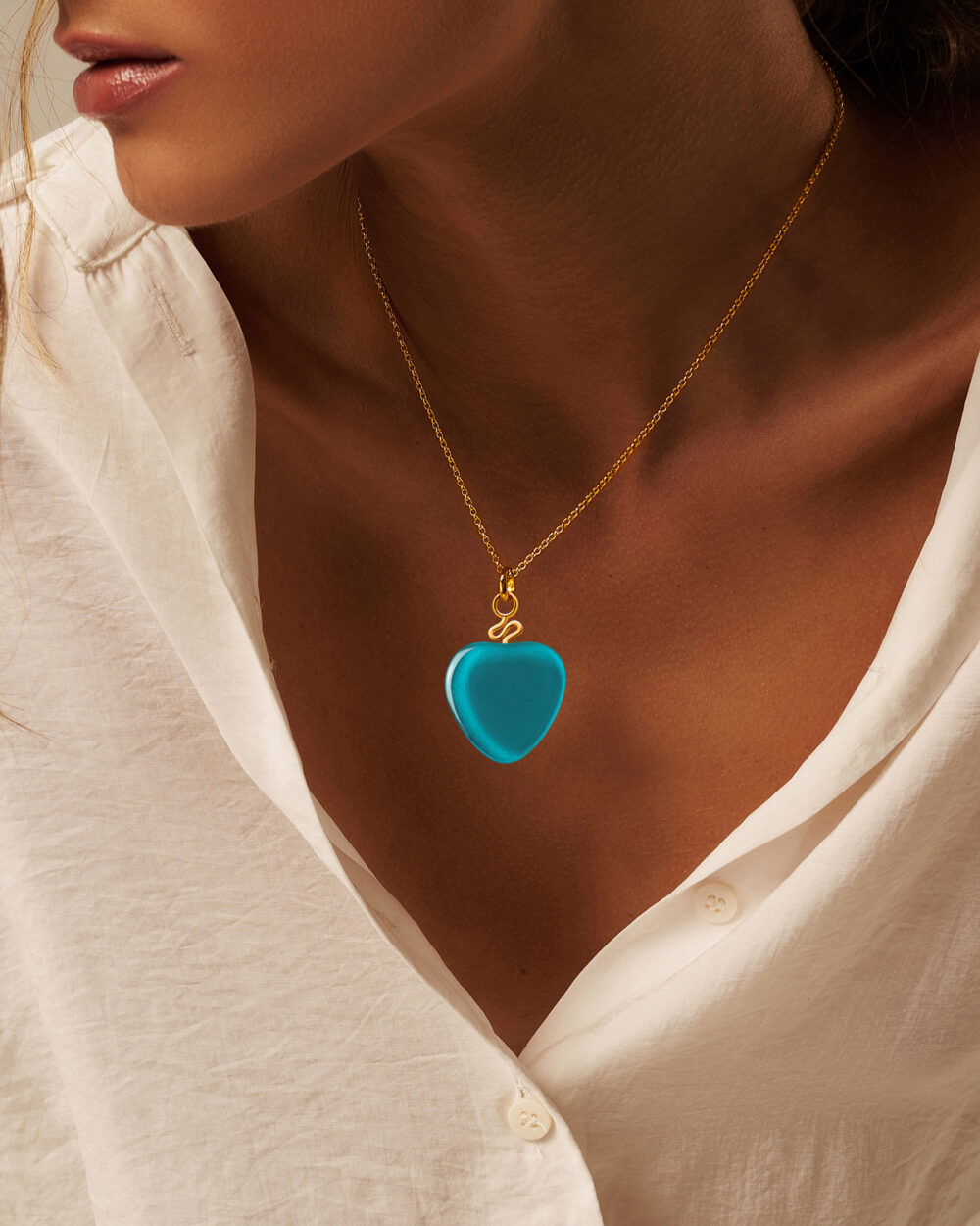 Colar Orla Azul Petróleo - Banho Ouro 18K - Image 2