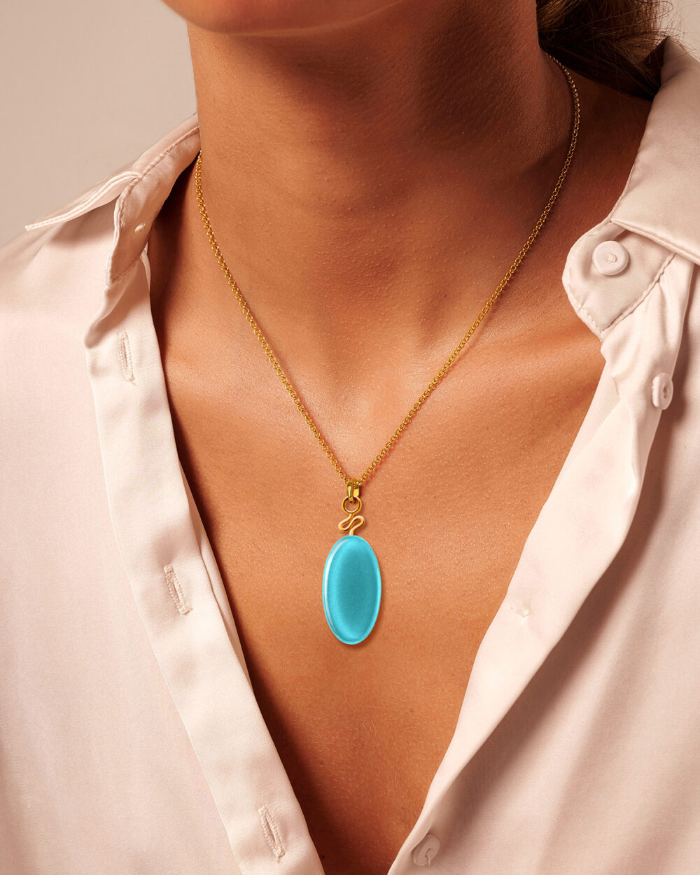 Colar Costa Azul Turquesa – Banho Ouro 18K - Image 2