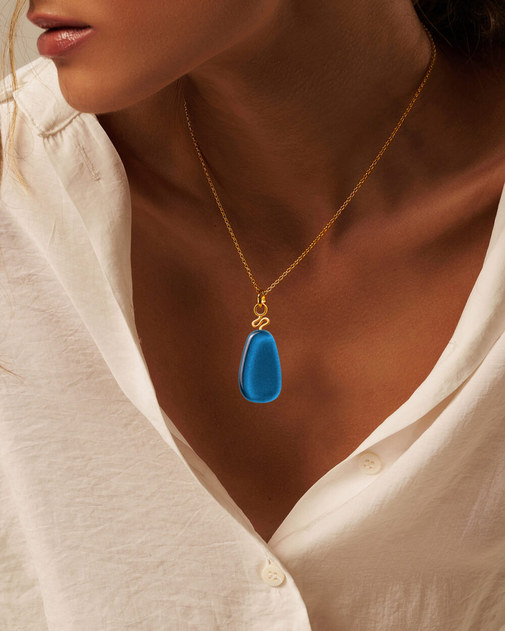Colar Punta Azul - Banho Ouro 18K - Image 2