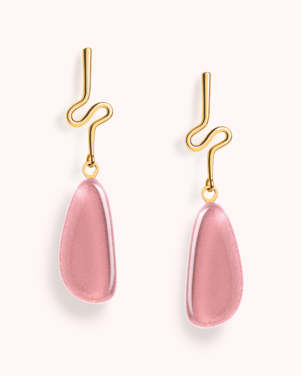 Brinco Riva Rosa – Banho Ouro 18K