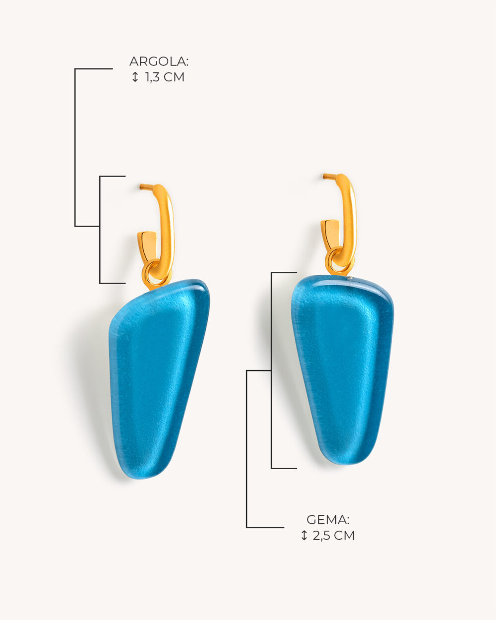 Brinco Isla Azul Claro – Banho Ouro 18K - Image 5