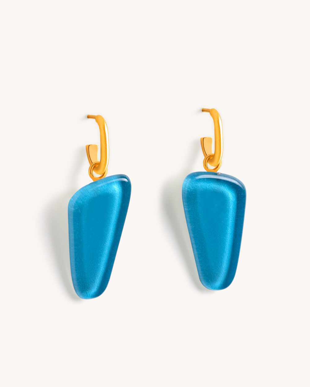Brinco Isla Azul Claro – Banho Ouro 18K
