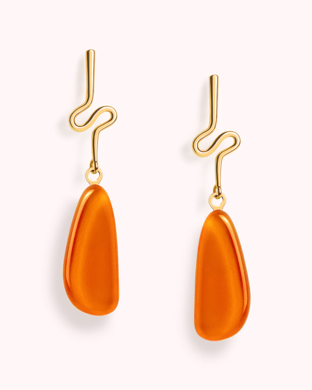 Brinco Riva Laranja – Banho Ouro 18K