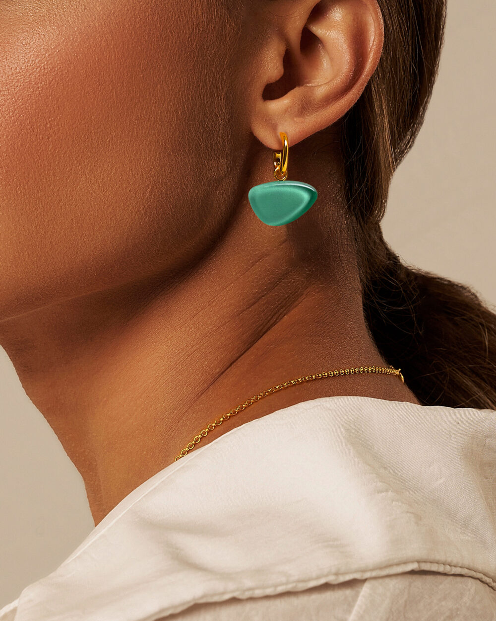 Brinco Blanca Verde Água – Banho Ouro 18K - Image 2