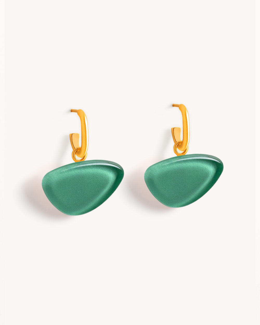 Brinco Blanca Verde Água – Banho Ouro 18K