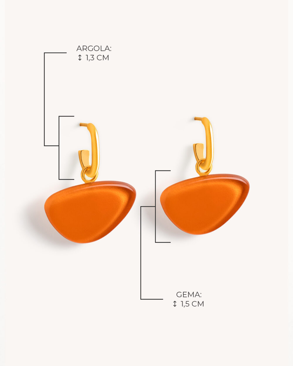 Brinco Blanca Laranja – Banho Ouro 18K - Image 5