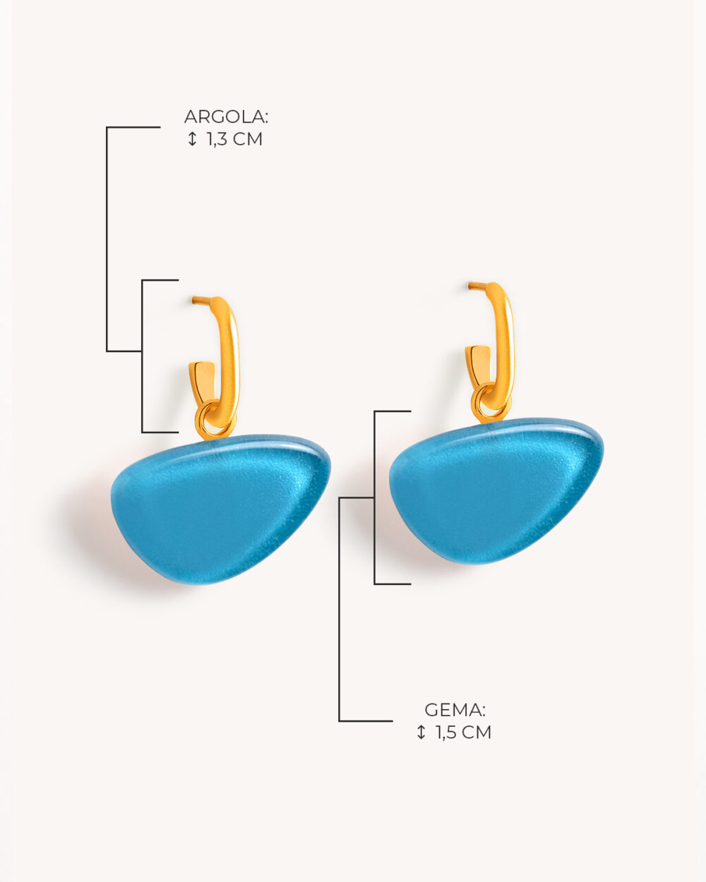 Brinco Blanca Azul Claro – Banho Ouro 18K - Image 5