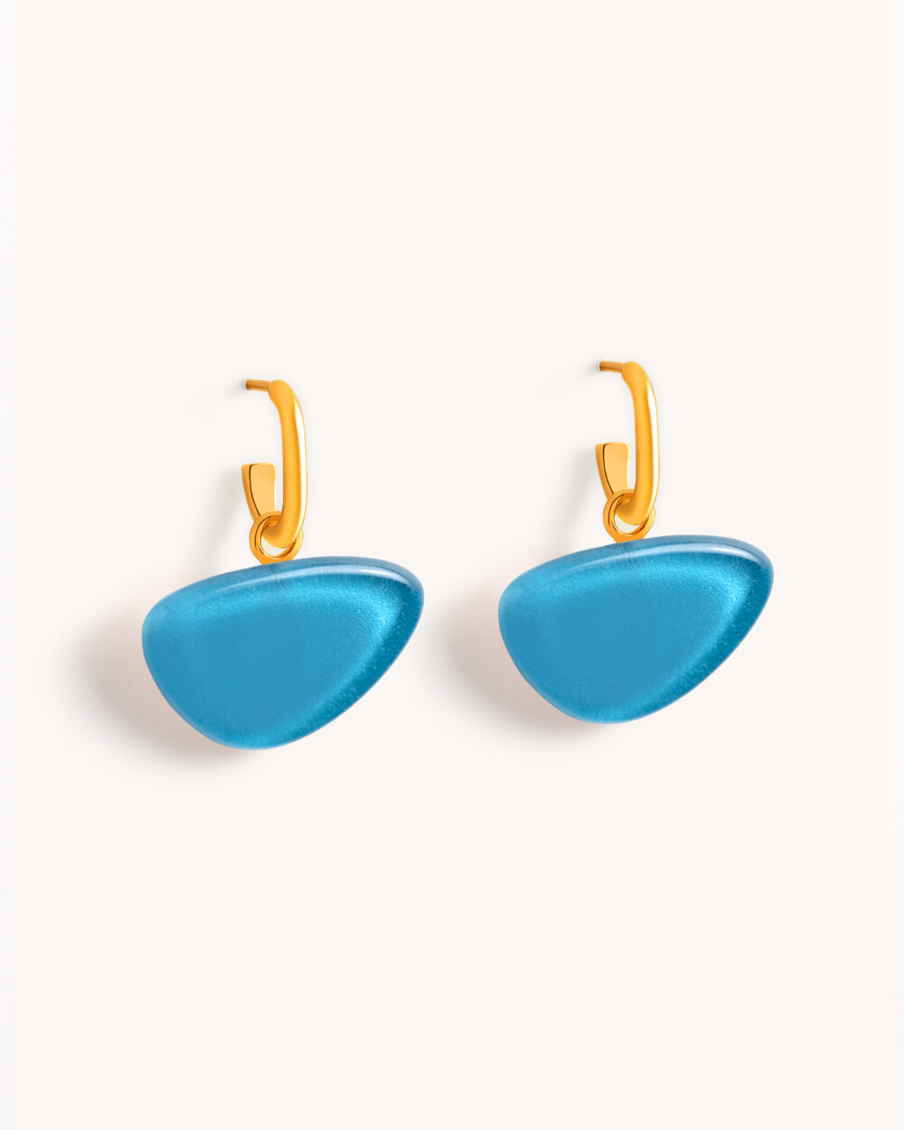 Brinco Blanca Azul Claro – Banho Ouro 18K
