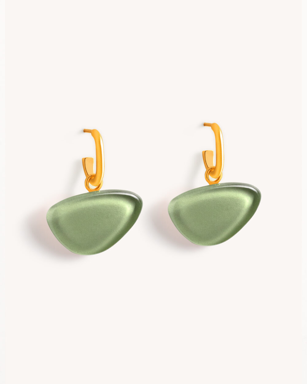 Brinco Blanca Verde Militar – Banho Ouro 18K