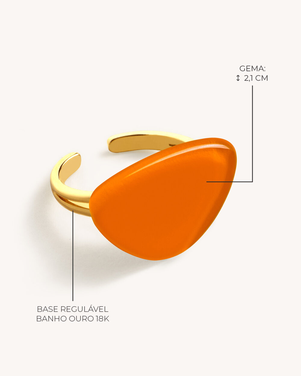 Anel Blanca Laranja – Banho Ouro 18K - Image 3