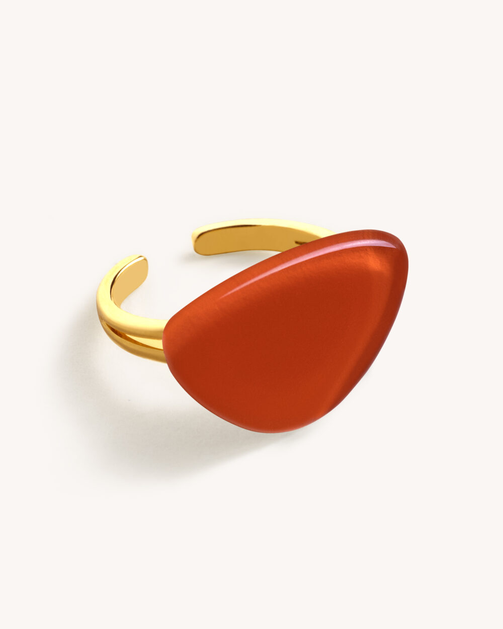 Anel Blanca Vermelho – Banho Ouro 18K
