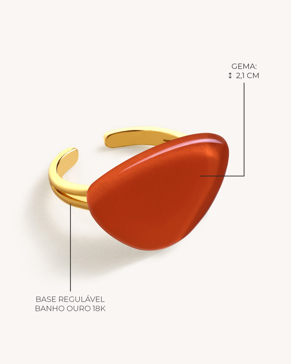 Anel Blanca Vermelho – Banho Ouro 18K - Image 3