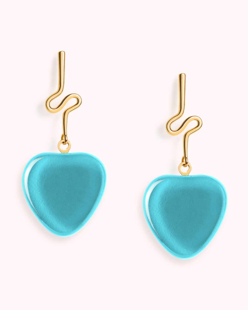 Brinco Orla Azul Turquesa - Banho Ouro 18K