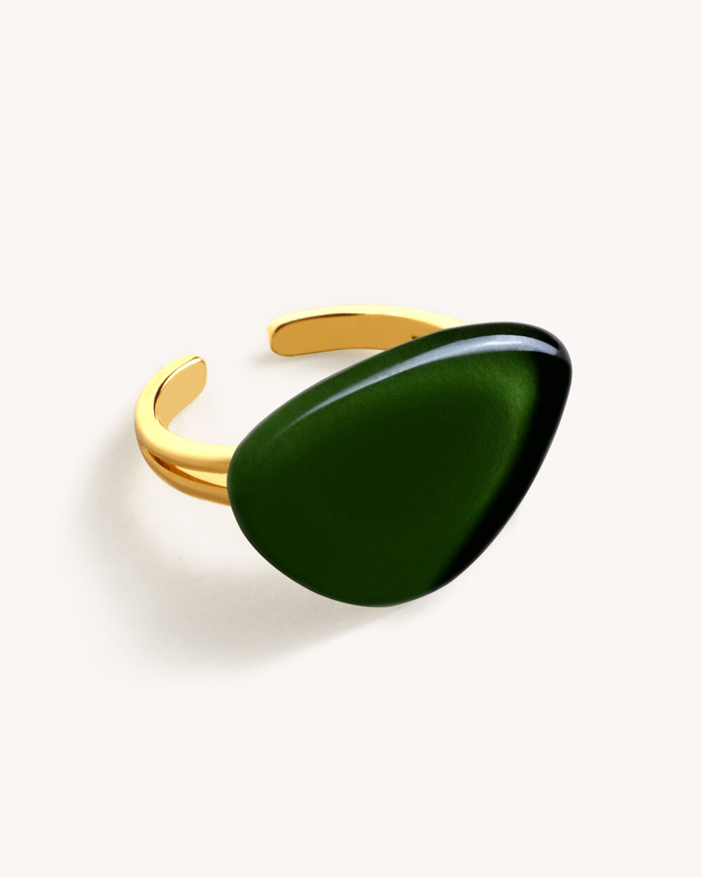 Anel Blanca Verde – Banho Ouro 18K