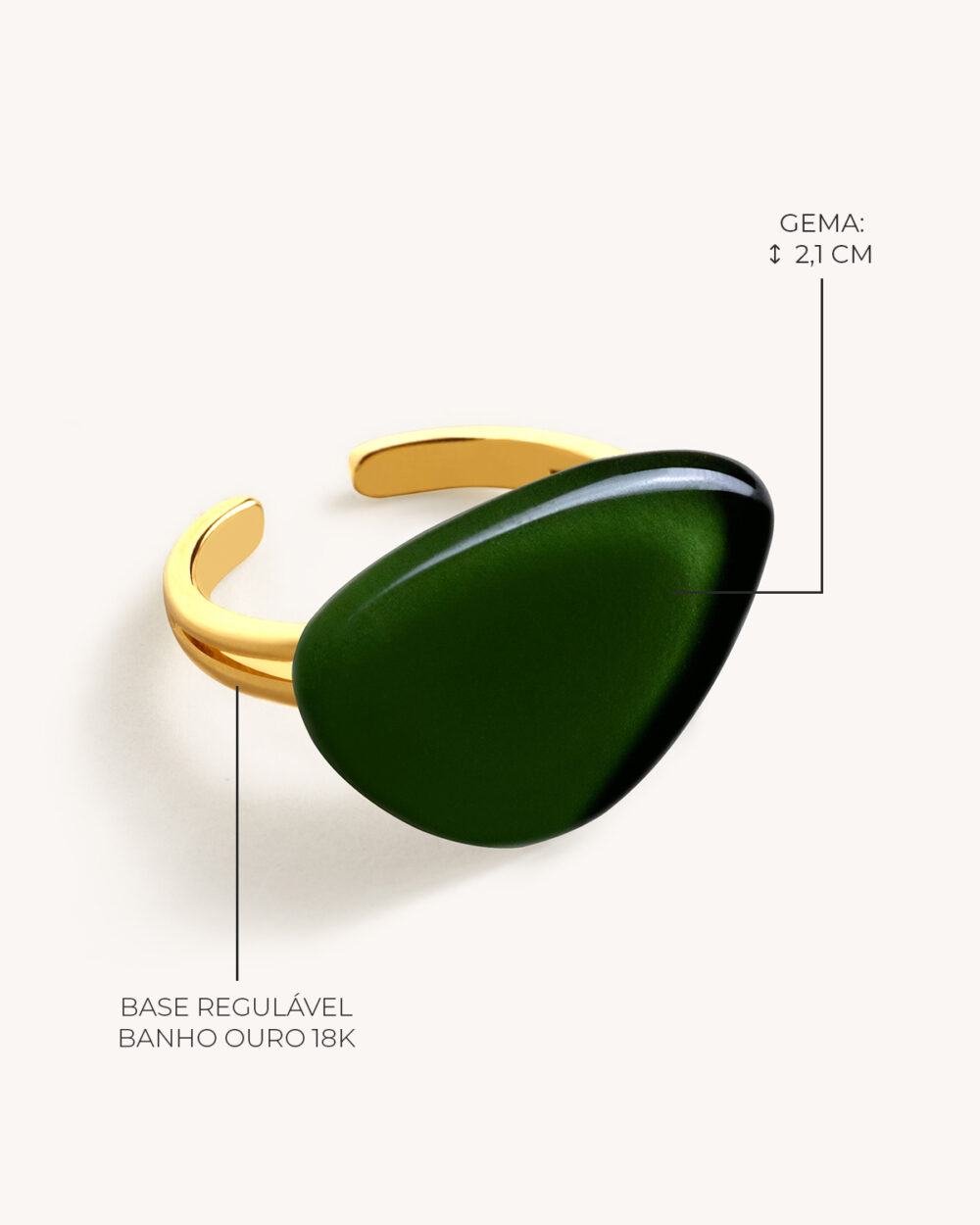 Anel Blanca Verde – Banho Ouro 18K - Image 3