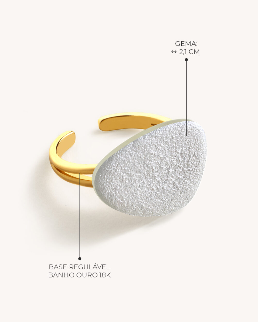 Anel Gota Pérola – Banho Ouro 18K - Image 3