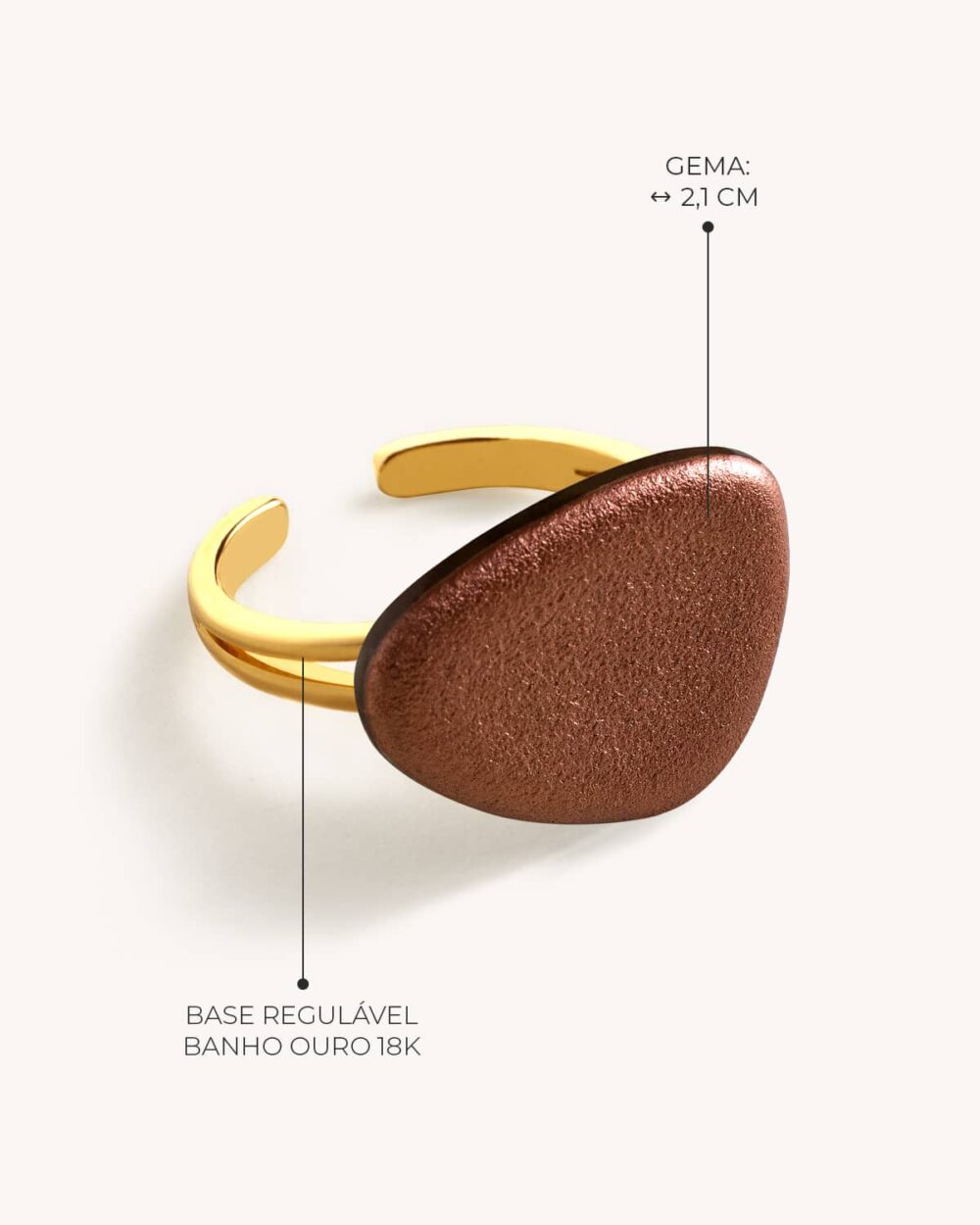 Anel Gota Bronze – Banho Ouro 18K - Image 3