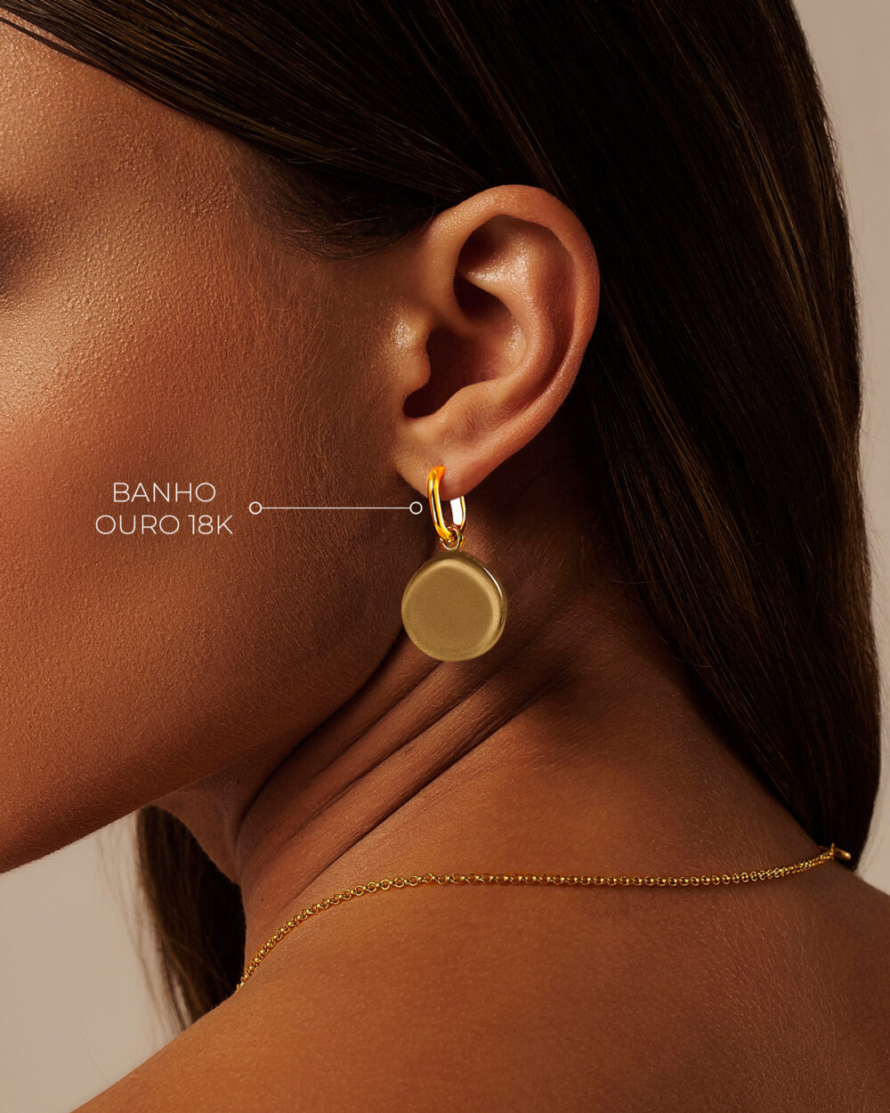 Brinco Flora Verde Militar – Banho Ouro 18K - Image 4