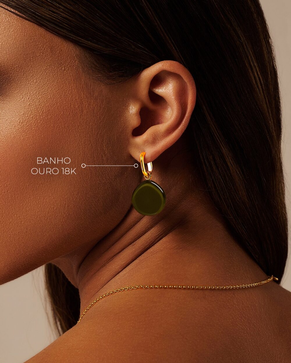 Brinco Flora Verde – Banho Ouro 18K - Image 4