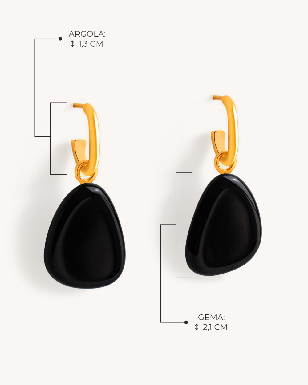 Brinco Gota Preto – Banho Ouro 18K - Image 5
