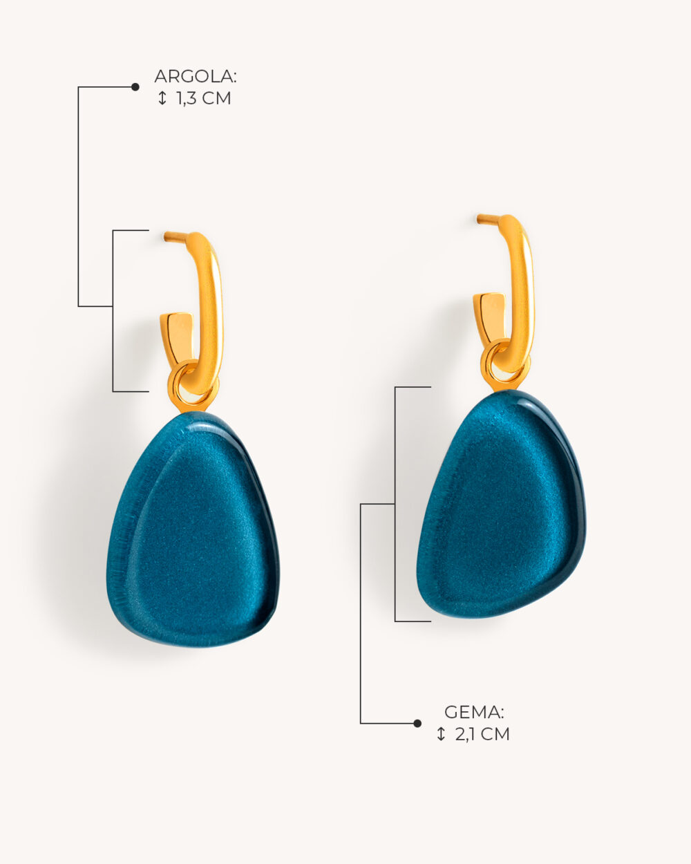 Brinco Gota Azul – Banho Ouro 18K - Image 5