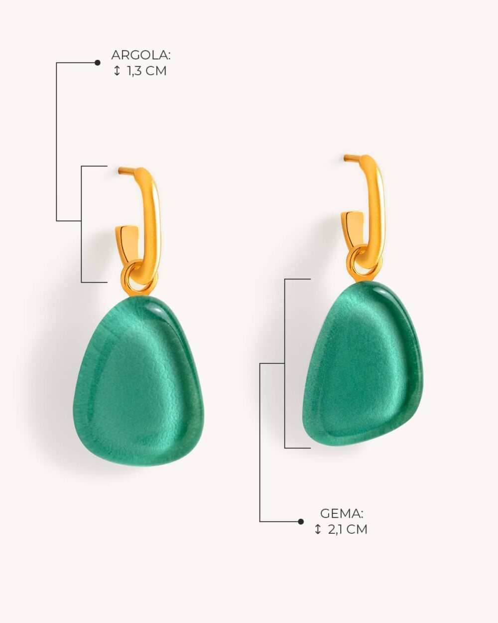 Brinco Gota Verde Água – Banho Ouro 18K - Image 5