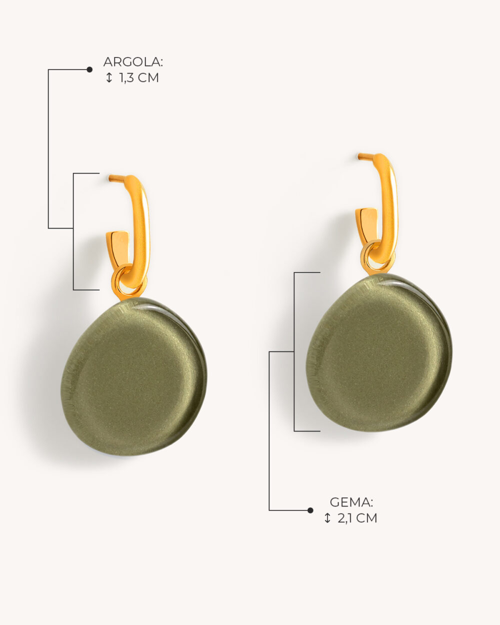 Brinco Flora Verde Militar – Banho Ouro 18K - Image 5