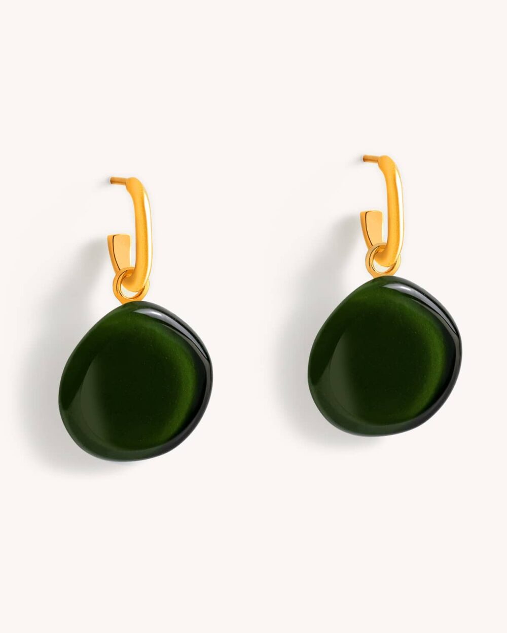 Brinco Flora Verde – Banho Ouro 18K