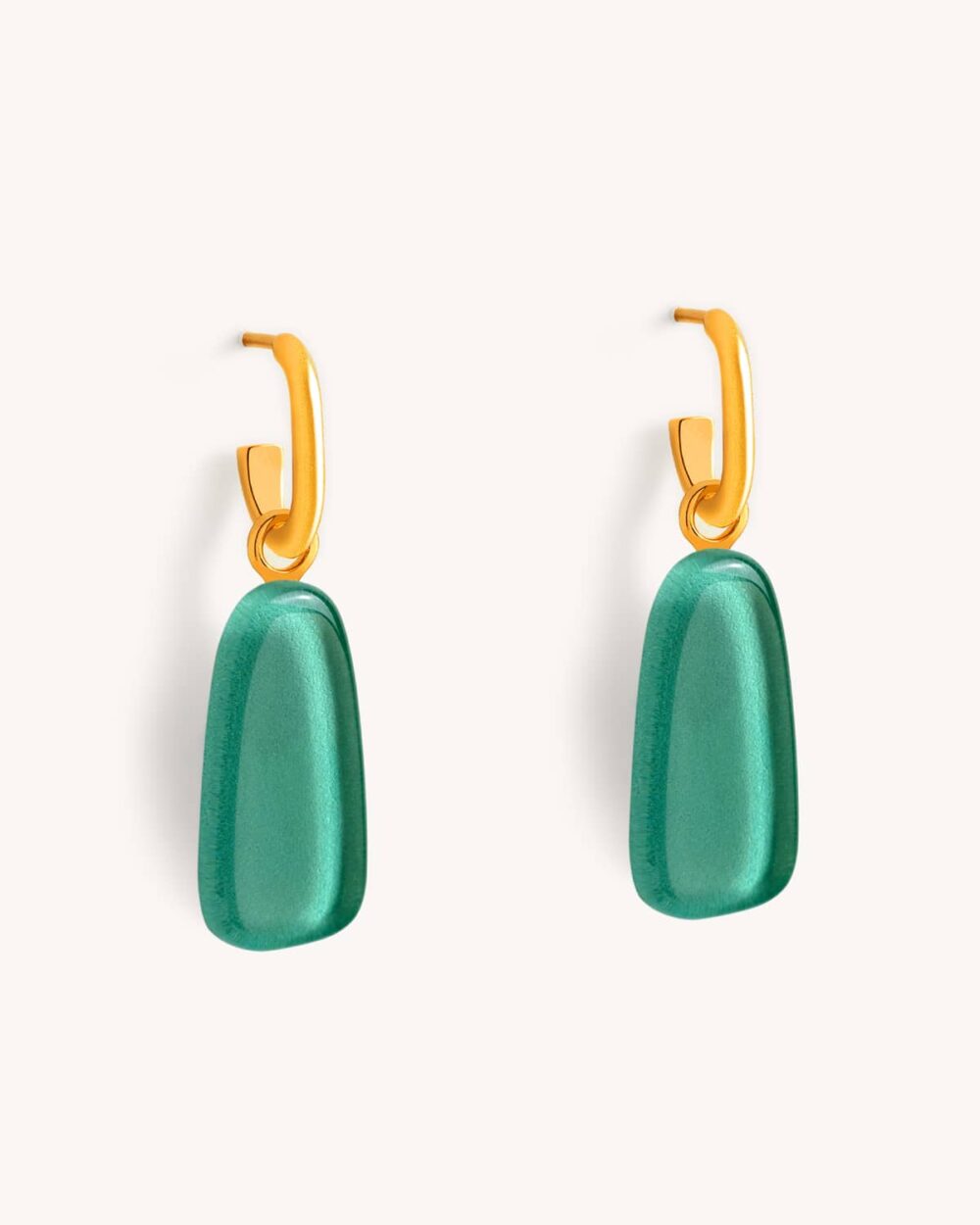 Brinco Tulipa Verde Água – Banho Ouro 18K