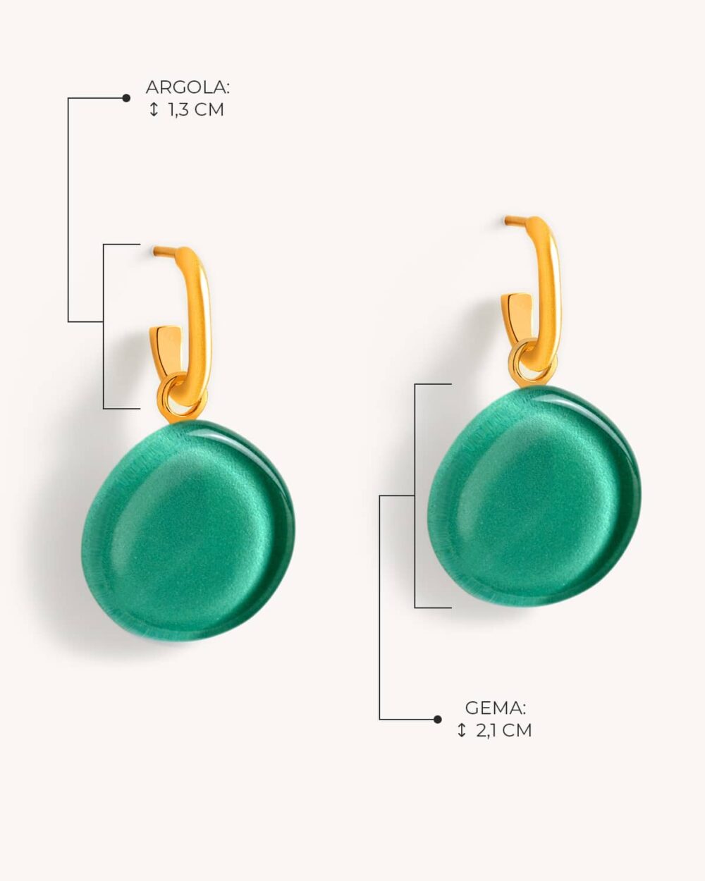Brinco Flora Verde Água – Banho Ouro 18K - Image 5
