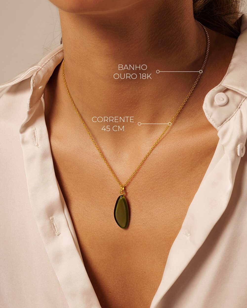 Colar Lis Verde – Banho Ouro 18K - Image 4