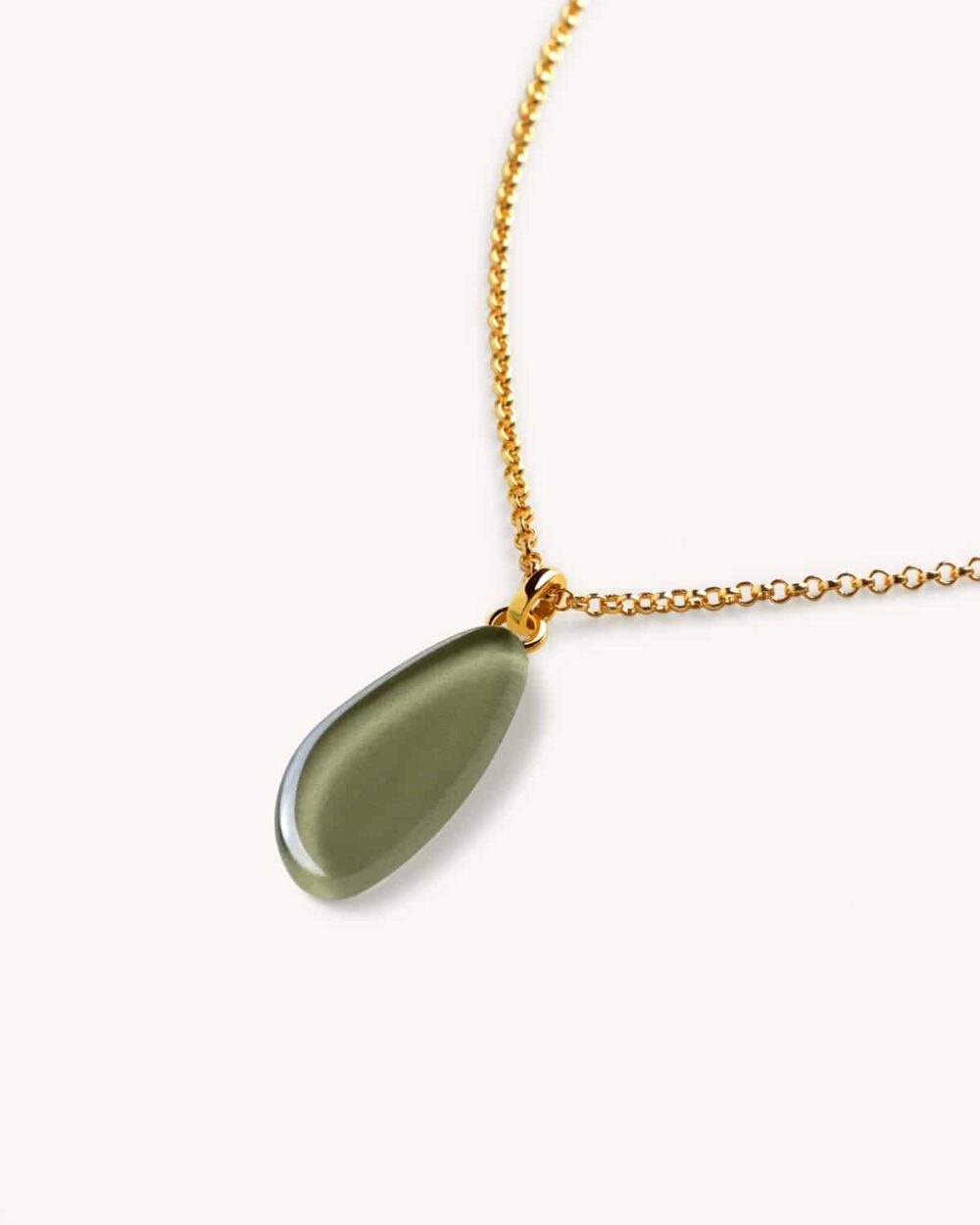 Colar Lis Verde Militar – Banho Ouro 18K