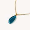 Colar Lis Azul - Banho Ouro 18K