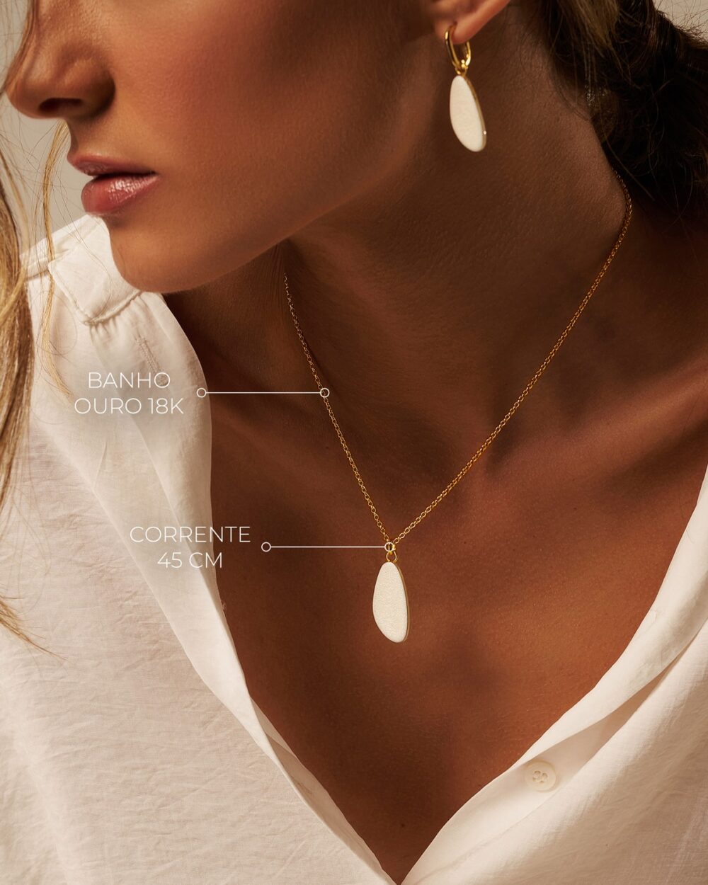 Colar Lis Verde Militar – Banho Ouro 18K - Image 3