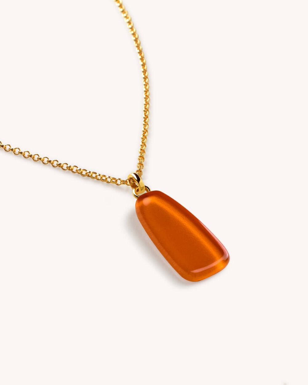 Colar Tulipa Laranja – Banho Ouro 18K