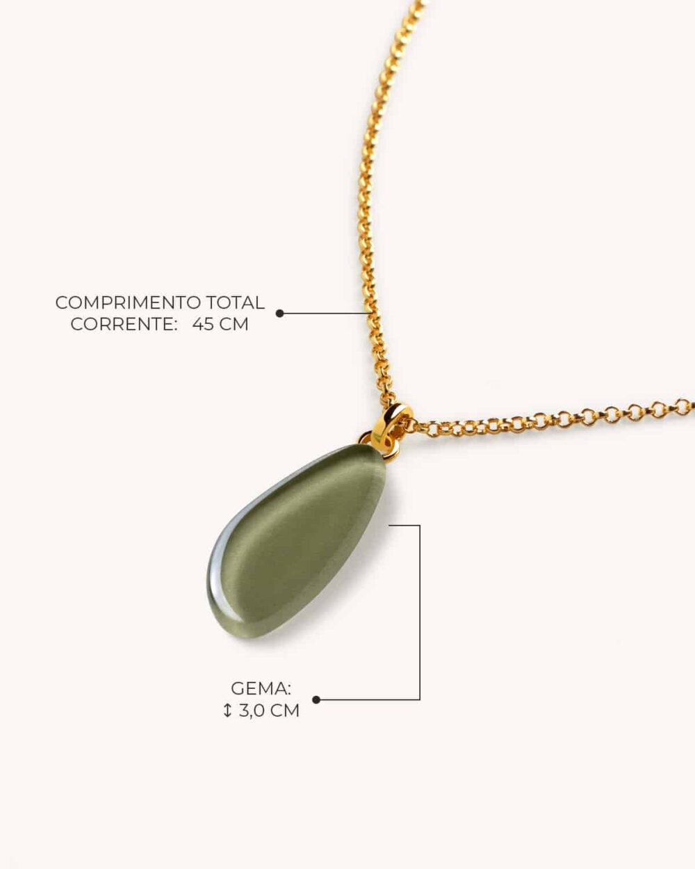 Colar Lis Verde Militar – Banho Ouro 18K - Image 4