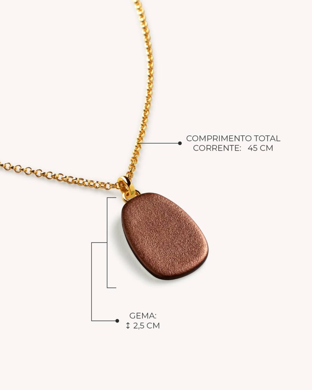 Colar Pétala Bronze – Banho Ouro 18K - Image 4