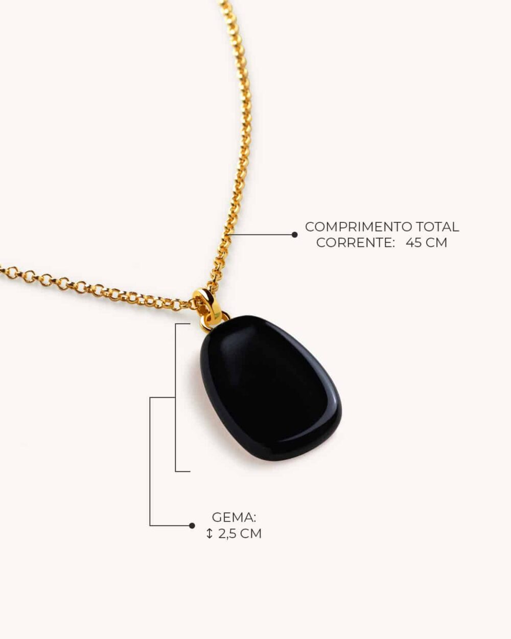 Colar Pétala Preto – Banho Ouro 18K - Image 4