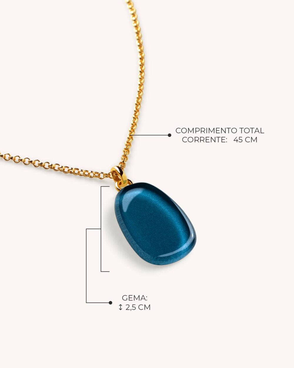 Colar Pétala Azul – Banho Ouro 18K - Image 4