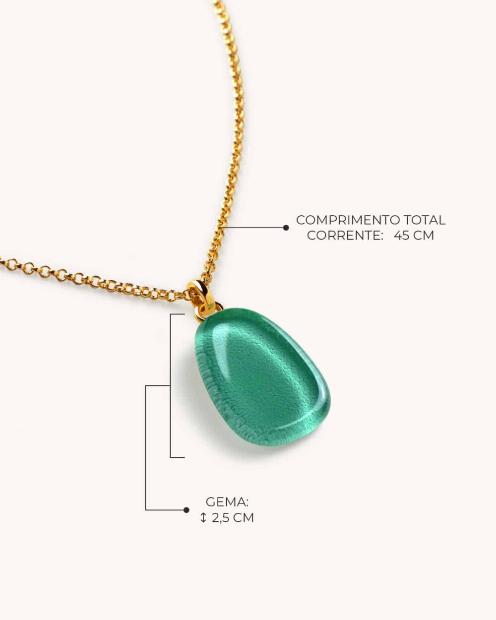 Colar Pétala Verde Água – Banho Ouro 18K - Image 4