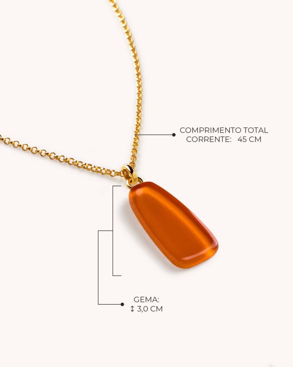 Colar Tulipa Laranja – Banho Ouro 18K - Image 4