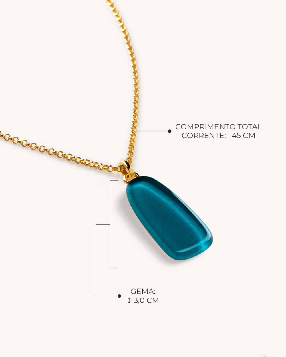 Colar Tulipa Azul – Banho Ouro 18K - Image 4