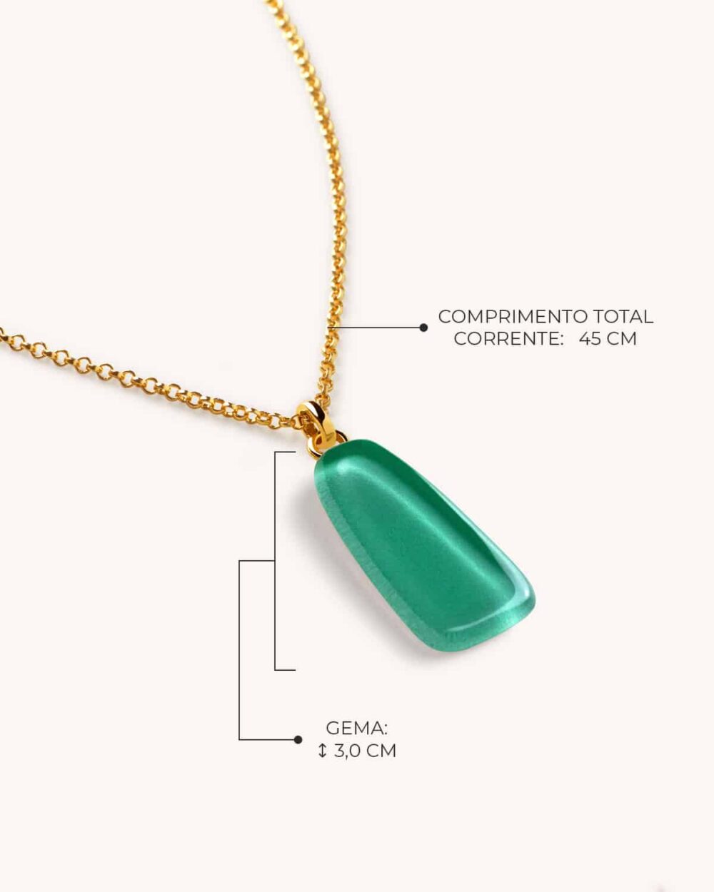 Colar Tulipa Verde Água – Banho Ouro 18K - Image 4