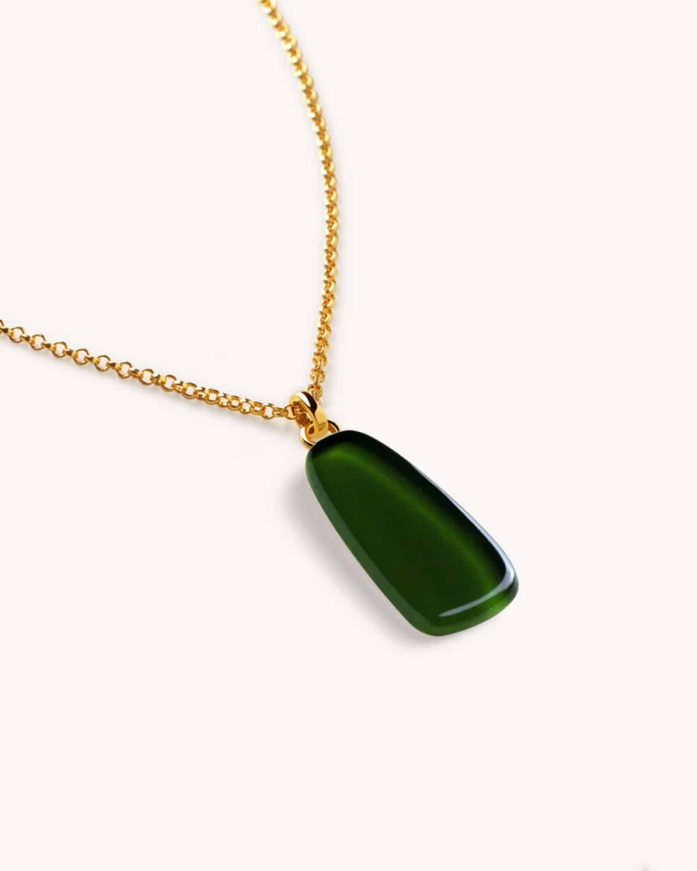 Colar Tulipa Verde – Banho Ouro 18K