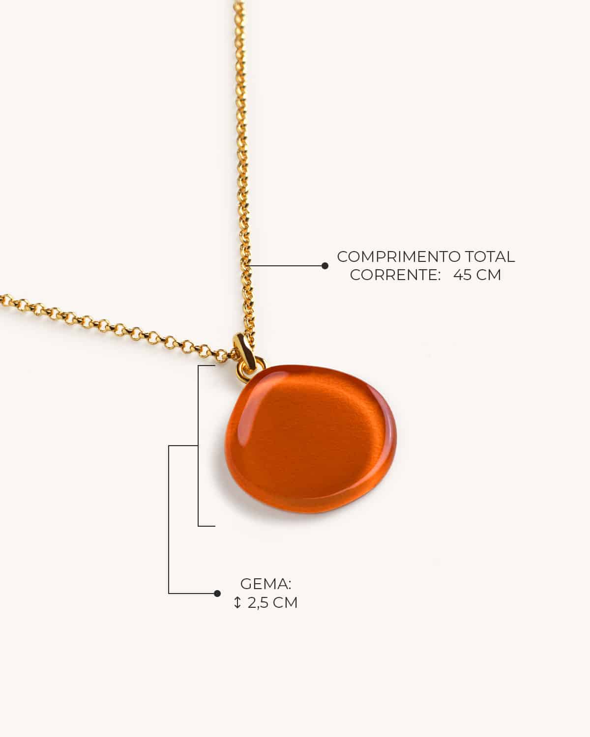 Colar Flora Laranja – Banho Ouro 18K - Image 4